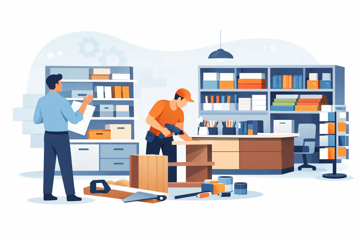 Mobilier pentru papetărie la comandă eficient