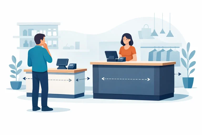 Ce dimensiune pentru tejghea într-un magazin?